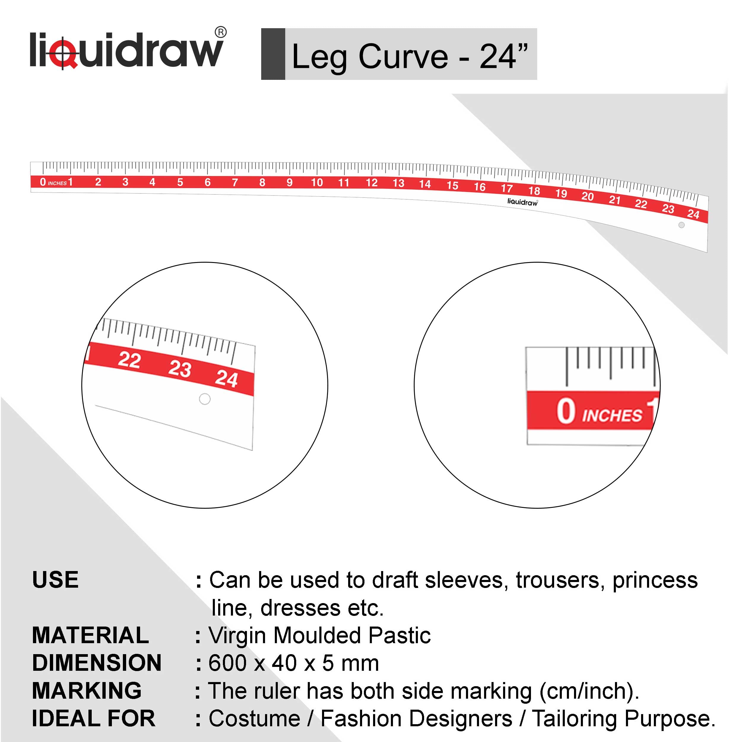 Liquidraw Linijka do szycia krawiecka zestaw 9 wzorów, linijki do szycia i krzywizny, zestaw krzywizn bioder i nóg, linijki do pikowania, projektowania mody, krawieckiego, pomiaru i tworzenia wzorów, imperialne metryczne