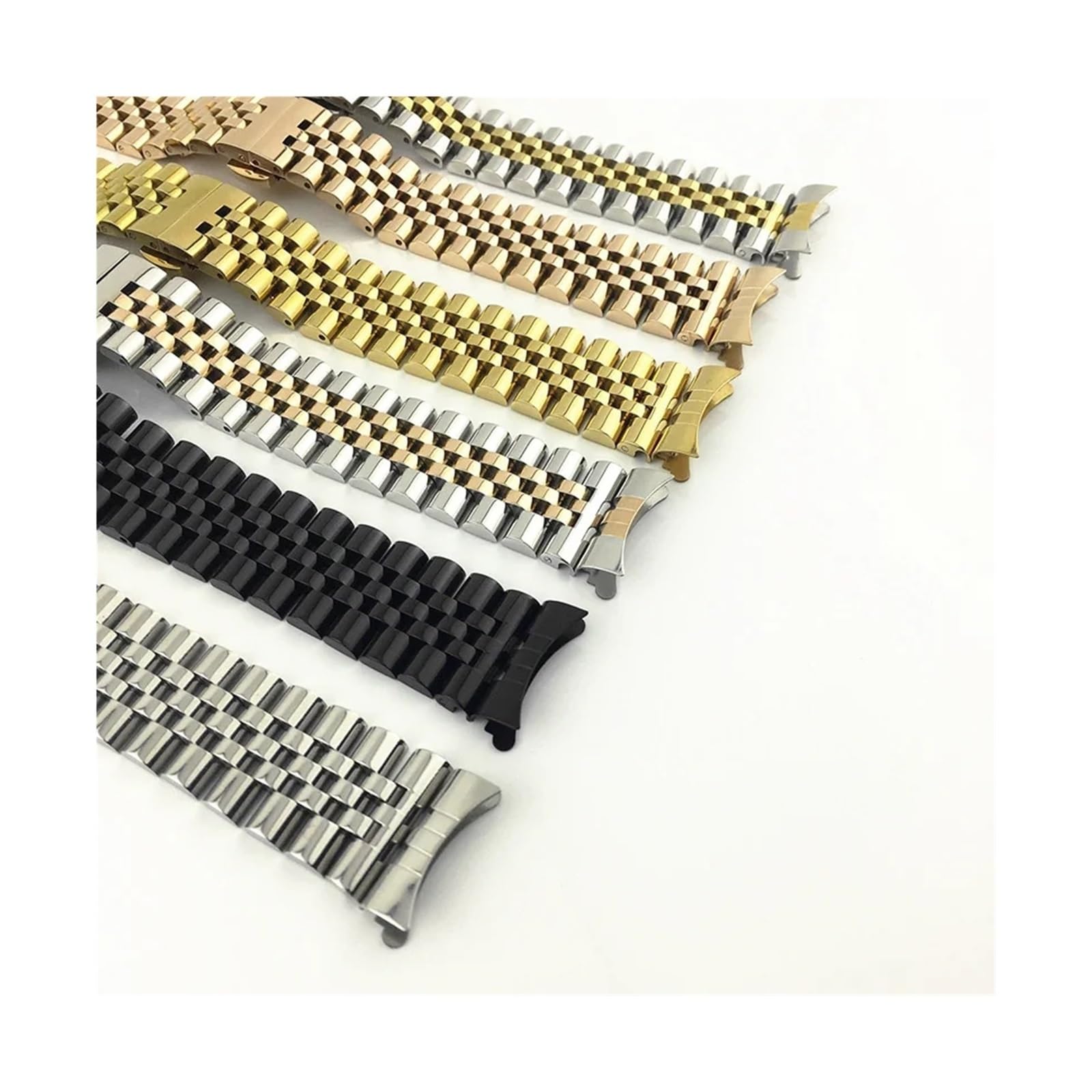Sangle de Montre 12 13 14 16 17 18 19 20 21 22 mm Flat Curbed en Acier Inoxydable Bande de Surveillance/Femme Bracelet de Remplacement