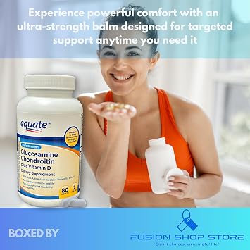 Glucosamine Chondroitin Plus Vitamin D- Tablets Triple Strength, 80ct, Boxed By Fusion Shop Store