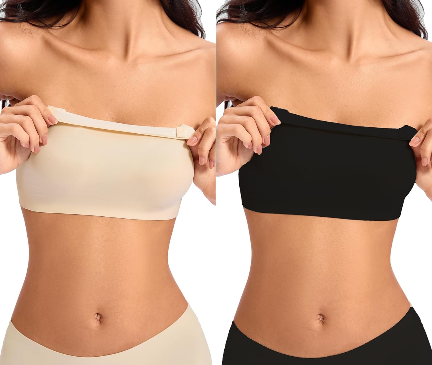 Strapless Bra for Women Wireless Non-Slip Silicone Bandeau Seamless Bras Comfort Stretchy Tube Top Bralette