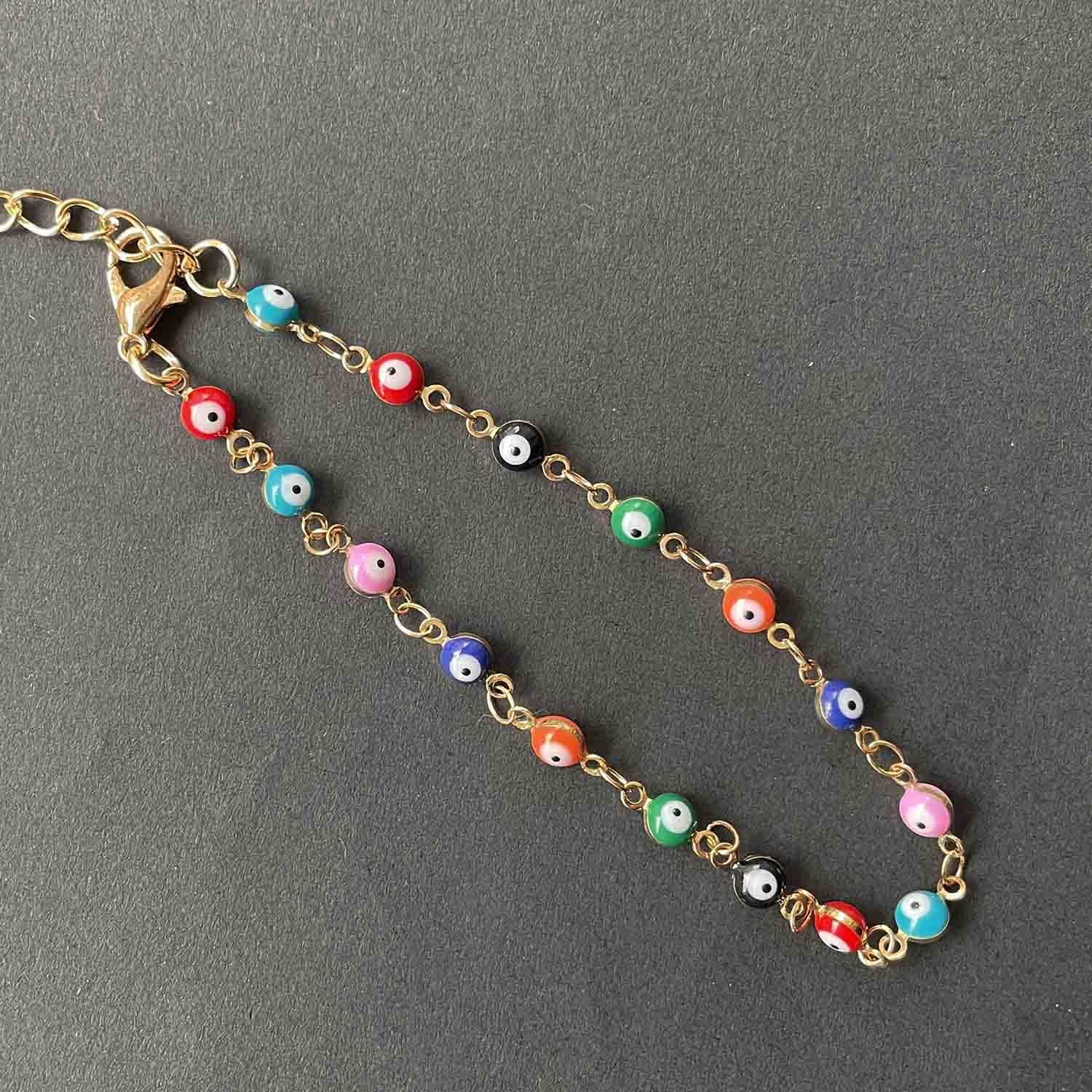Clataly Colorful Evil Eye Gold/Silver Evil Eye Staff Eckboard Letnia Plaża Evil Eye Damska Regulowana Biżuteria