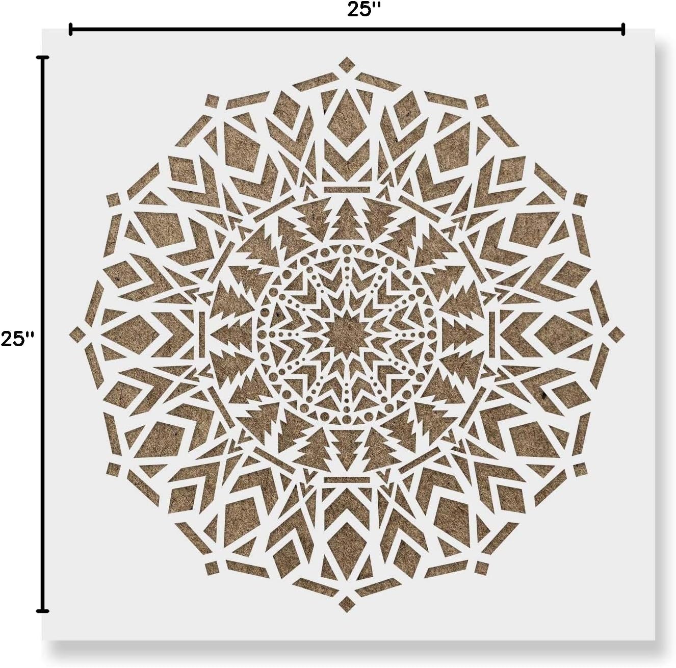 Abeto Mandala Stencil - Design Unique, Harmonious Art for Wellbeing, for Painting, Laser Cut Stencil