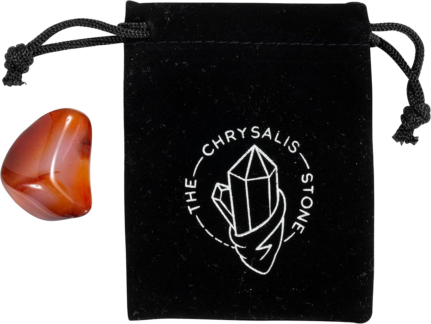 The Chrysalis Stone | Carnelian | Tumbled Stone | Size 0.75" - 1.25" | 1 Pc | Crystals and Healing stones, Spiritual Gifts for Women, Reiki, Chakra, Witchcraft, Yoga, Meditation Accessories