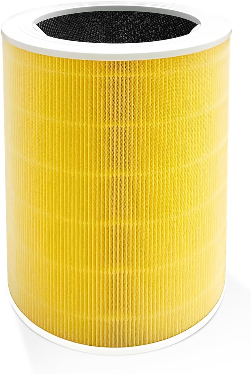Filtr zastępczy Core 600S kompatybilny z oczyszczaczem powietrza LEVOIT Core 600S-RF, 3-w-1 H13 True HEPA i wysokowydajny filtr z węglem aktywnym, 1 OPAKOWANIE, żółty