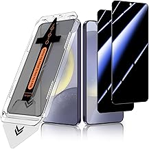 ZhuoFan Privacy Screen Protector for Samsung Galaxy S24, Anti-Spy Tempered Glass 9H Hardness Automatic Alignment Self-Installation Bubble-Free Anti-Scratch Shatterproof
