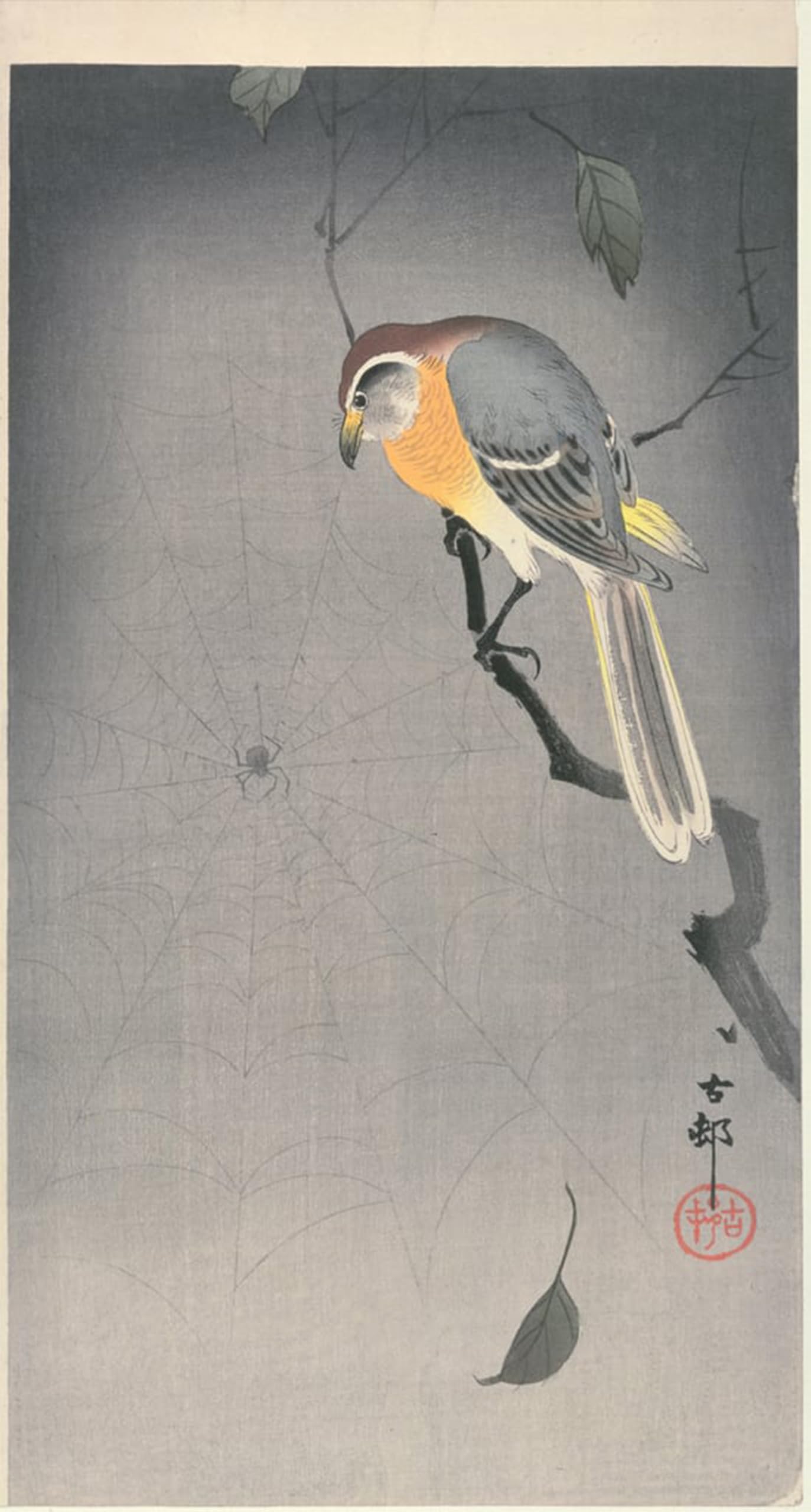 POSTERIIk Famous Modern Artwork Art Mural Quack on Snowy Branch by Ohara Koson Oil Paintings Pictures for Home Decor 60x90cm