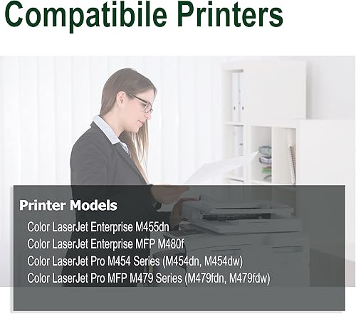 Miniatura 2 de Paquete de 2 cartuchos de tóner negro de repuesto para HP 414A W2020A para HP Color Laser Pro MFP M479fdw M454dw M454dn M479fdn Tóner tinta de