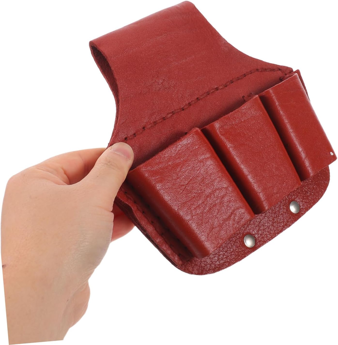 Leather Garden Tool Pouch with Belt Loop, Multi Pocket Waist Bag image 4