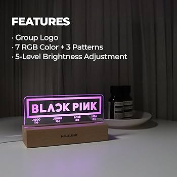 MEMELIGHT Black.Pink Night Light, Kpop Merchandise, Korean Idol