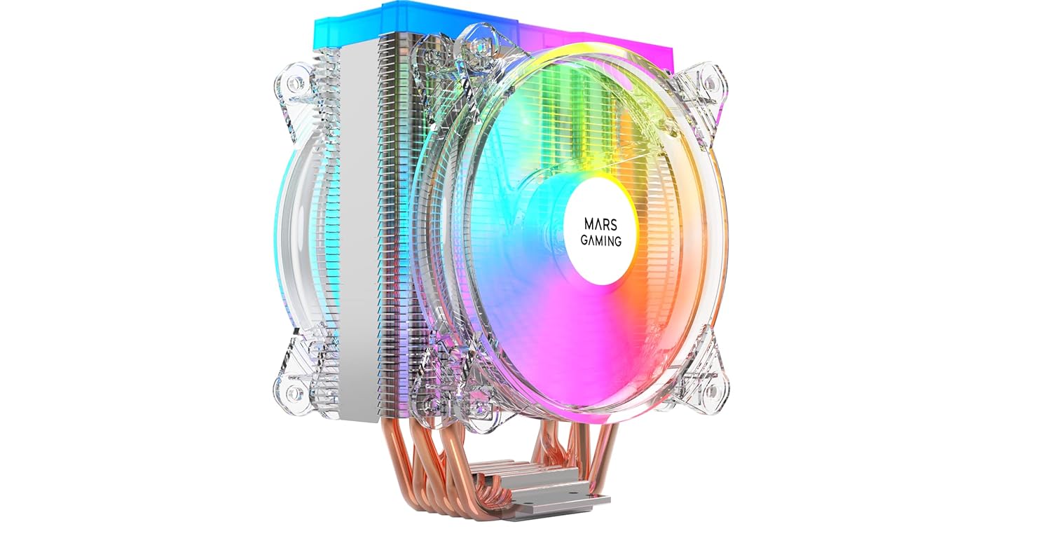Mars Gaming MCPU66, Triple ARGB CPU Heatsink, 6 Heatpipes HCT, TDP 220W, 2 Fans 12cm