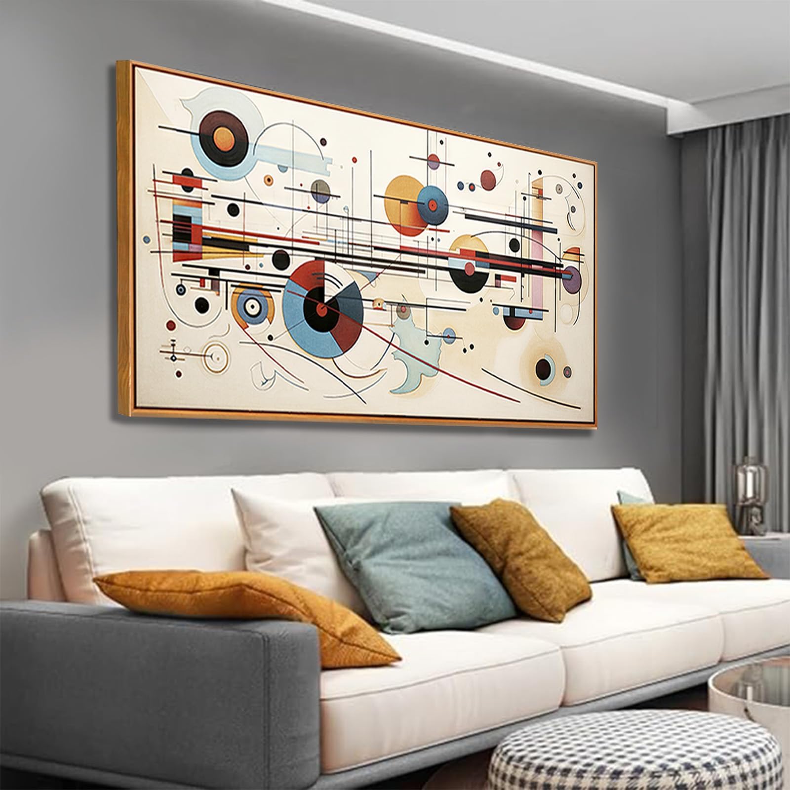 Canvas Wall Art Abstract Aesthetic Geometry Colorful Artwork Wall Decor Framed Wall Art for Living Room Bedroom Bathroom Office Kitchen Can Be Hung Directly 20x40 inch