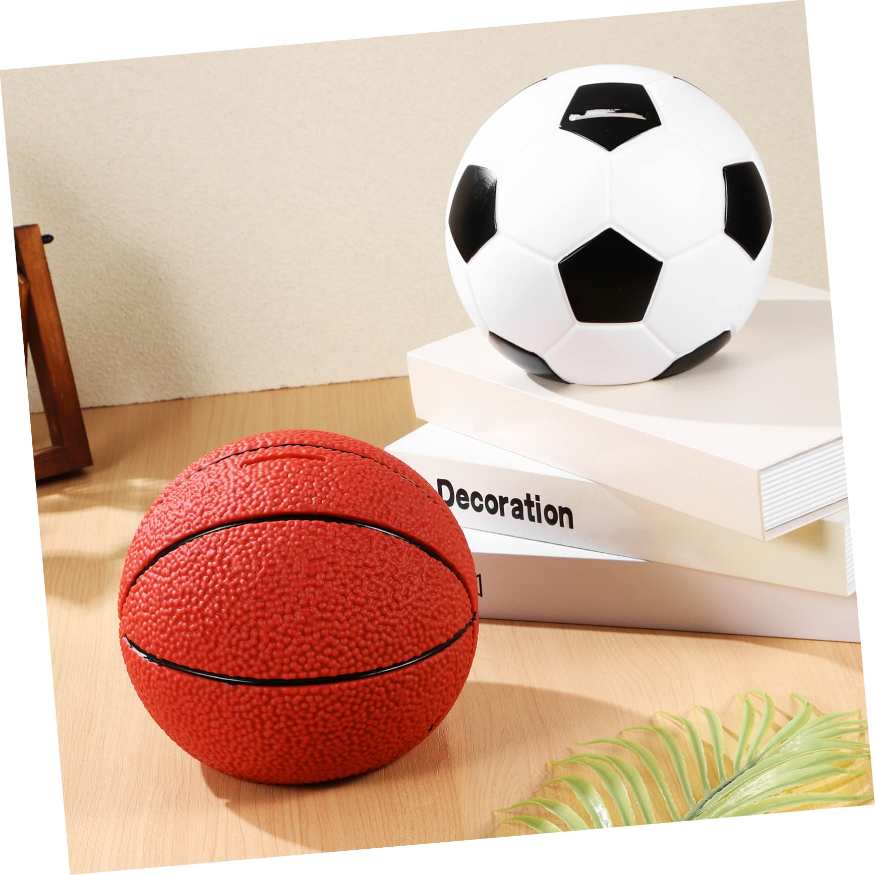 Salvadanaio a Forma di Pallone da Basket e Calcio per Bambini e Ragazzi 8-12 Anni, Set da 2 Pezzi Portatile per Risparmio di Denaro, Regalo Sportivo per Compleanni e Arredamento