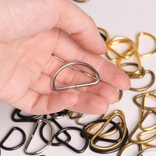 Miniatura 5 de ZoloAJay 40 piezas de anillos en D de 1-12" (38mm) soldados de metal fuerte colores mixtos semi-circulares para collares de mascotas, hardware,