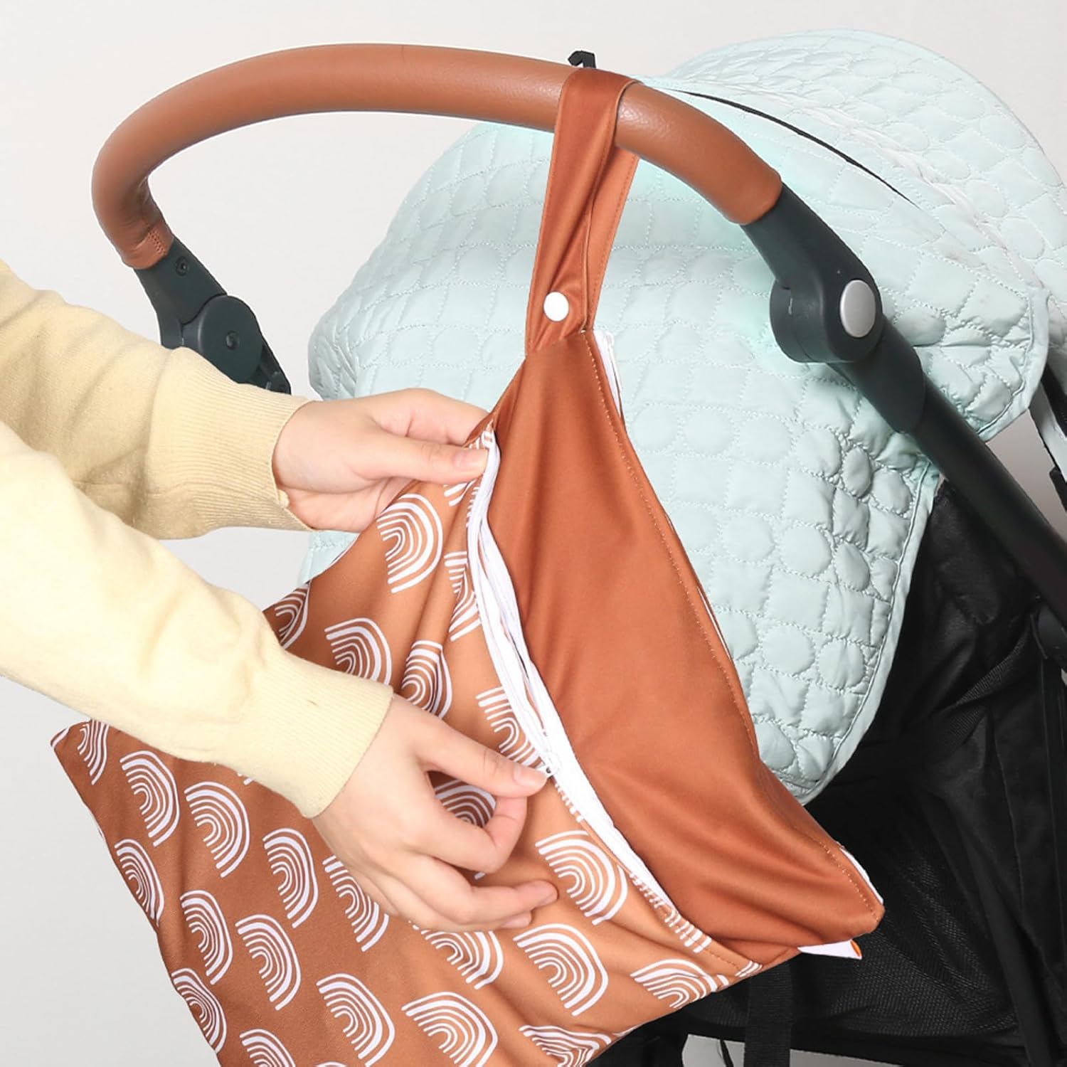 3pcs Baby Nappy Bag Reusable Dry Wet Bag Diaper Underwear Washable Wet Bag Infant Diaper Milk Bottle Storage Zipper Bags