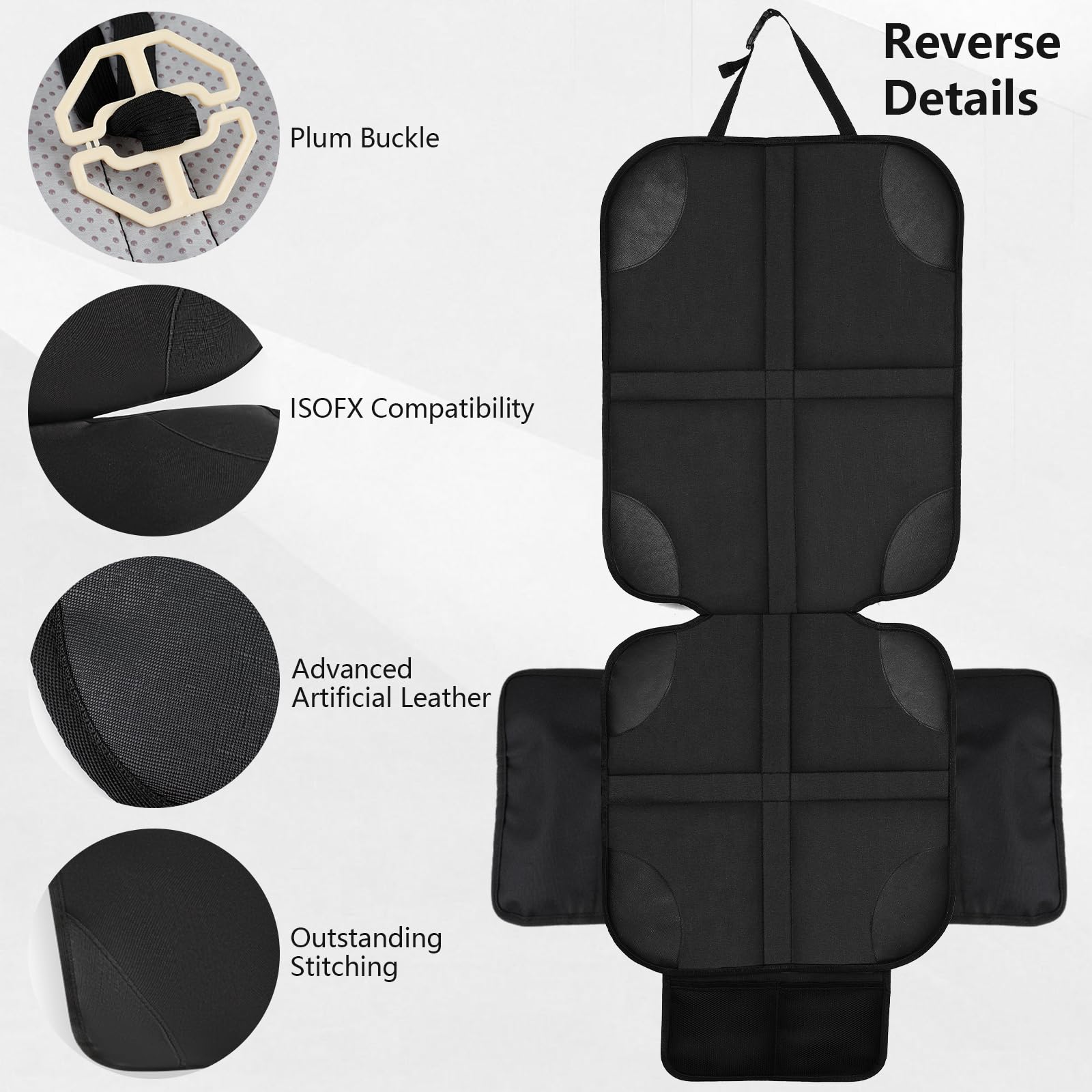 Romon Protezione Sedile Auto, 2 Pezzi Protezioni Per Seggiolino Copri Protettori Sediles Coprisedile Car Impermeabile in Tessuto per Bambini Cane con 2 Tasche Portaoggetti Universale per Suv Berlina