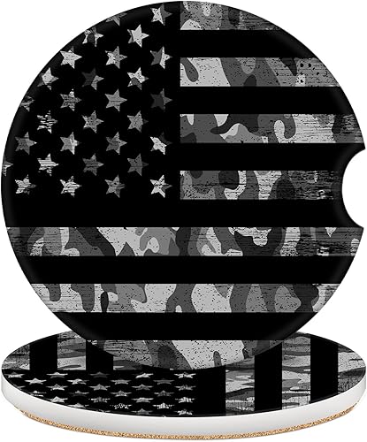 Miniatura 15 de Paquete de 2 posavasos de automóvil para portavasos de automóvil, 2.56 pulgadas, universales, de piedra de cerámica, absorbente, con base de corcho