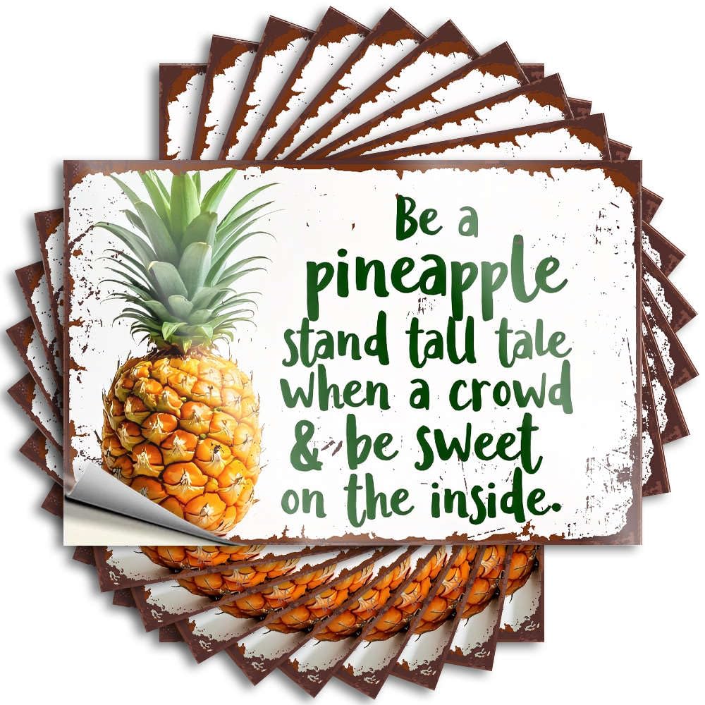 Decals Cats Camper Accessories for Outside Bumper Be A Pineapple Stand Tall Tale When A Crowd & Be Sweet On The Inside. - No Residue Decals for Comfort(12X18CM)