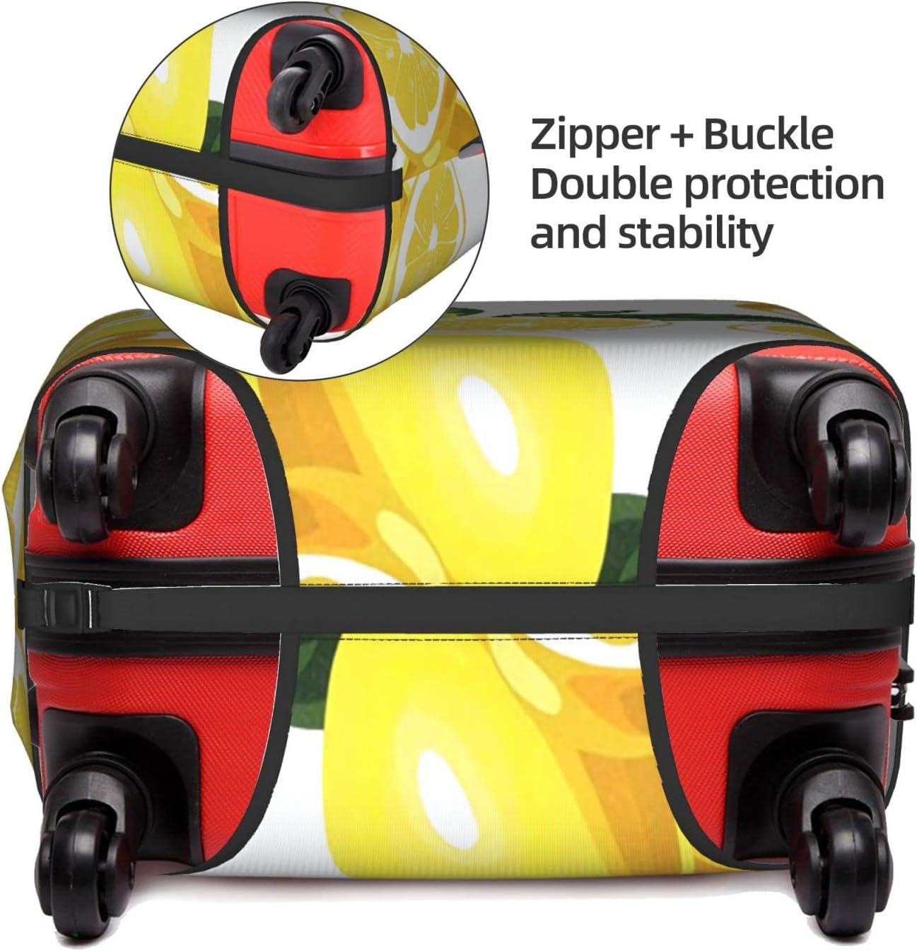 review Fruit Lemon Suitcase Cover Travel Luggage Protector Cover Fits 18-32 Inch Suitcase