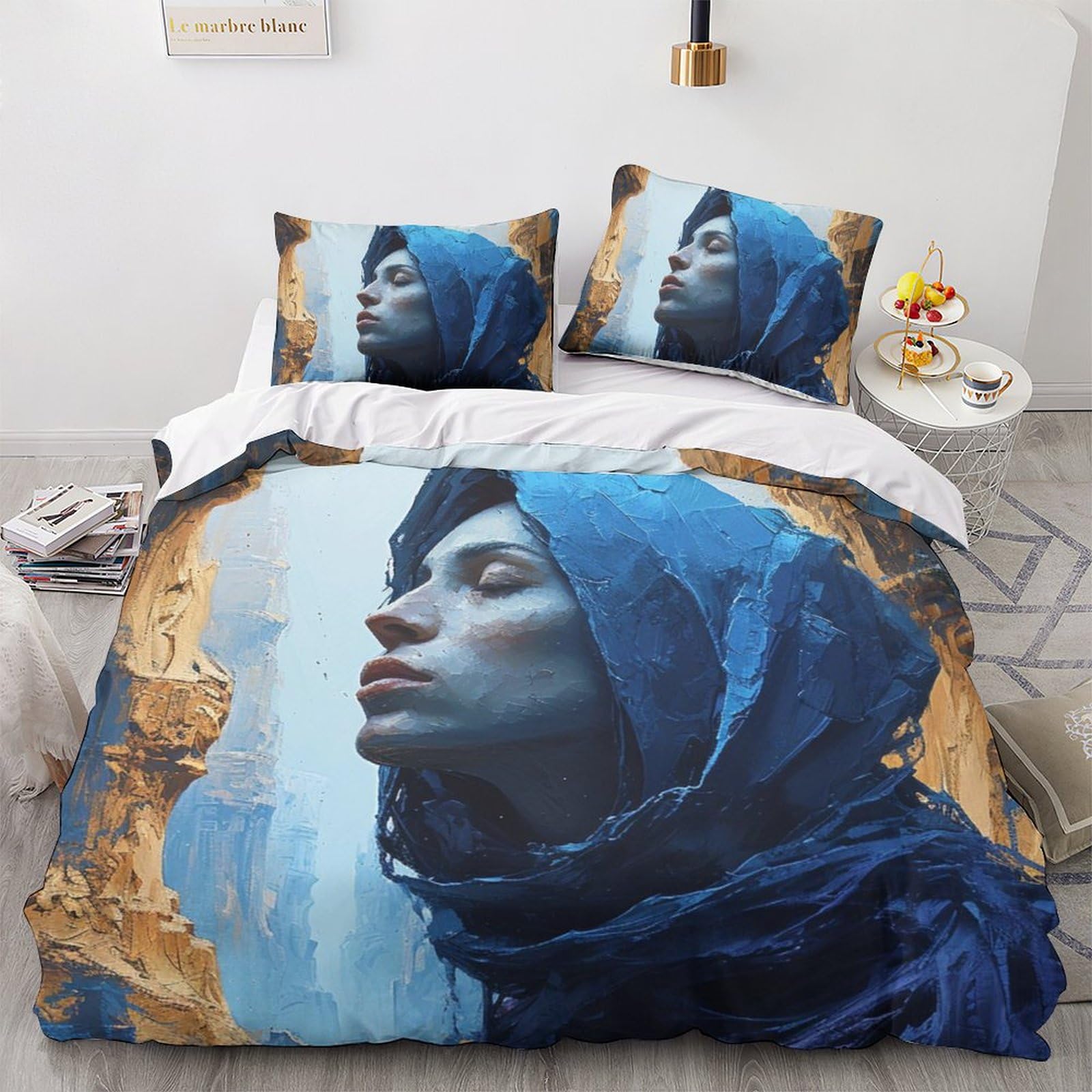 Housse de couette cyberpunk king en microfibre premium lit 220x240cm de prestige