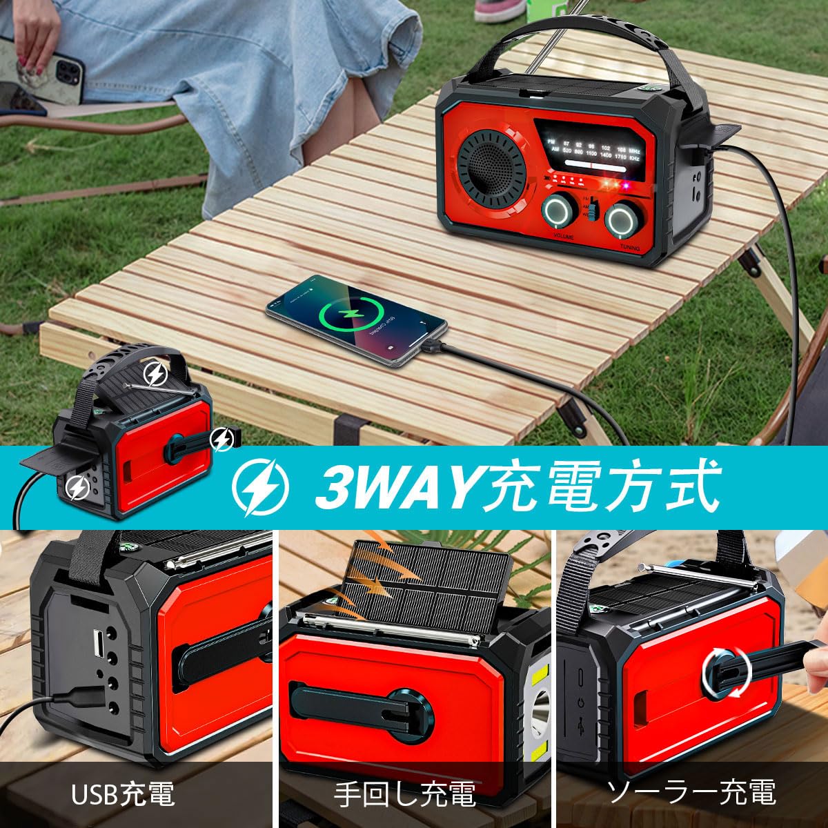 Amazon.co.jp: 【2025年最新 16000mAh大容量バッテリー】防災ラジオ