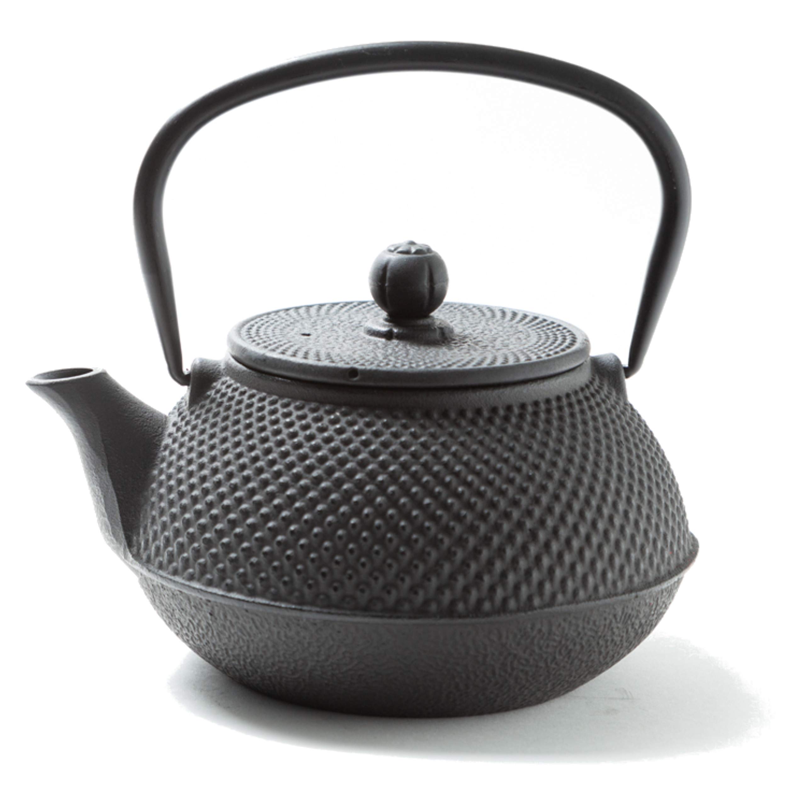Tealøv Arare TEIERA IN GHISA Smaltata – Teiera Ghisa di Alta Qualità - Con Infusore in Acciaio Inox – Design Elegante, Per Preparare Ottimo Te – Bollitore in Stile Giapponese (800 ml, Nera) 800 ml Nera