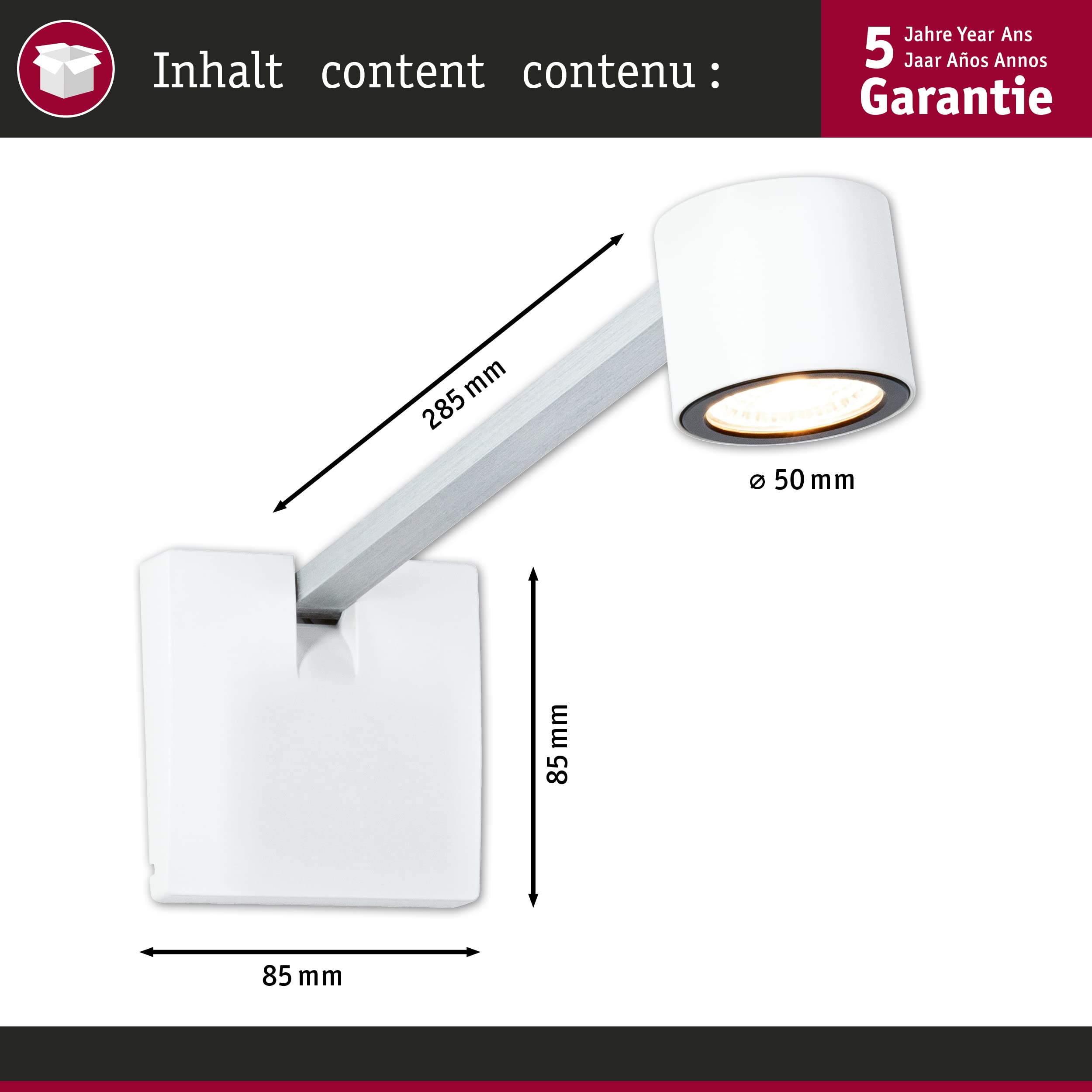 Paulmann 95574 LED éclairage de tableau Adelia 370lm incl. 1x4,5 gradable Éclairage du tableau 2700 K Blanc chaud lampe murale