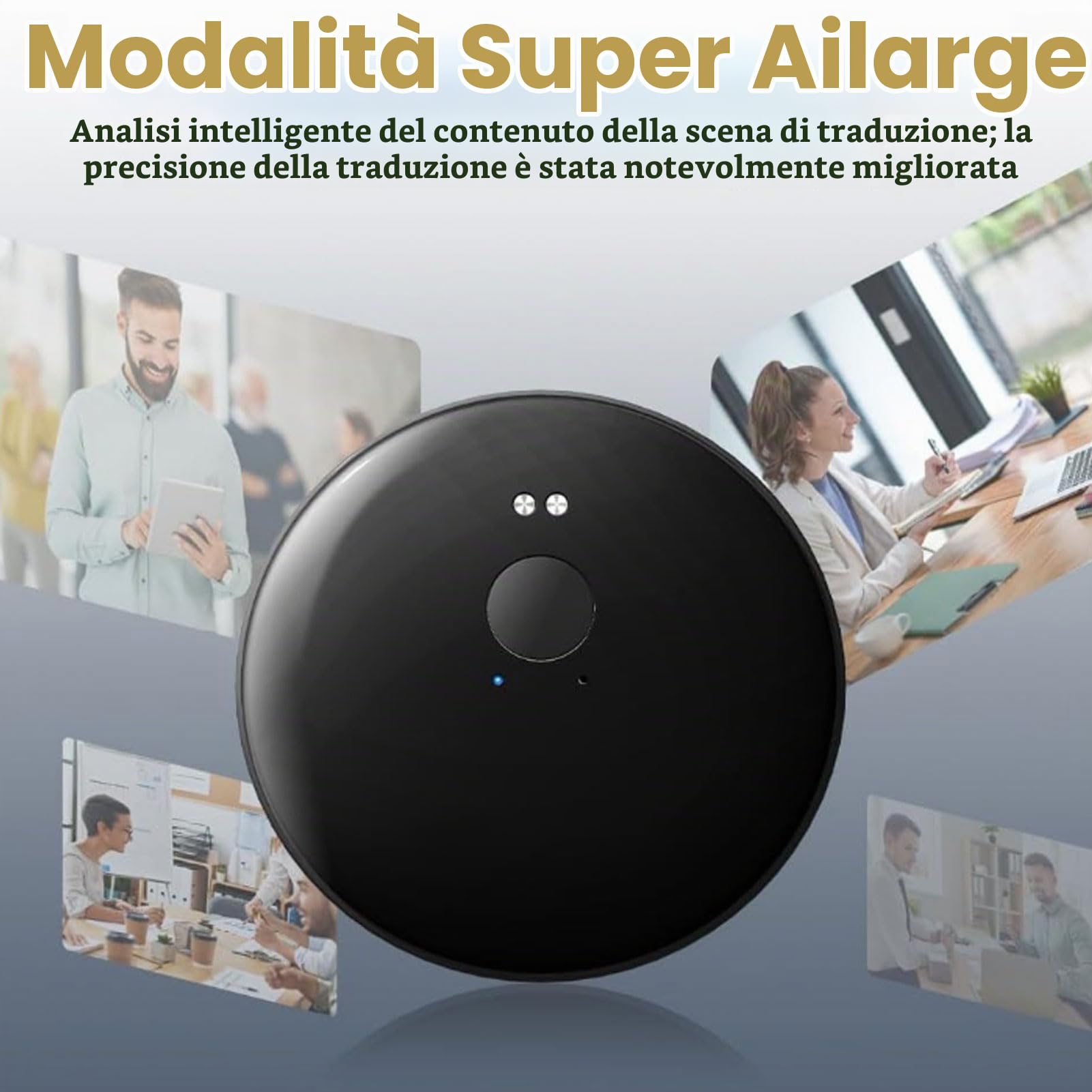 Traduttore di Lingua AI - 138 Lingue in Tempo Reale VOCE/FOTO/Video Traduzione, Traduttore Portatile Magnetico con Standby 45 Giorni per Viaggi e attività Commerciali (BLACK)