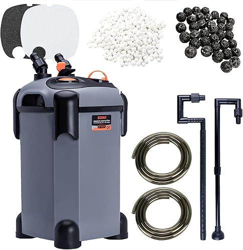 Miniatura 2 de Filtro de recipiente externo para acuario, tanque de peces ultra silencioso, filtro UV, circulación de agua, filtro de tanque de tortuga con filtros