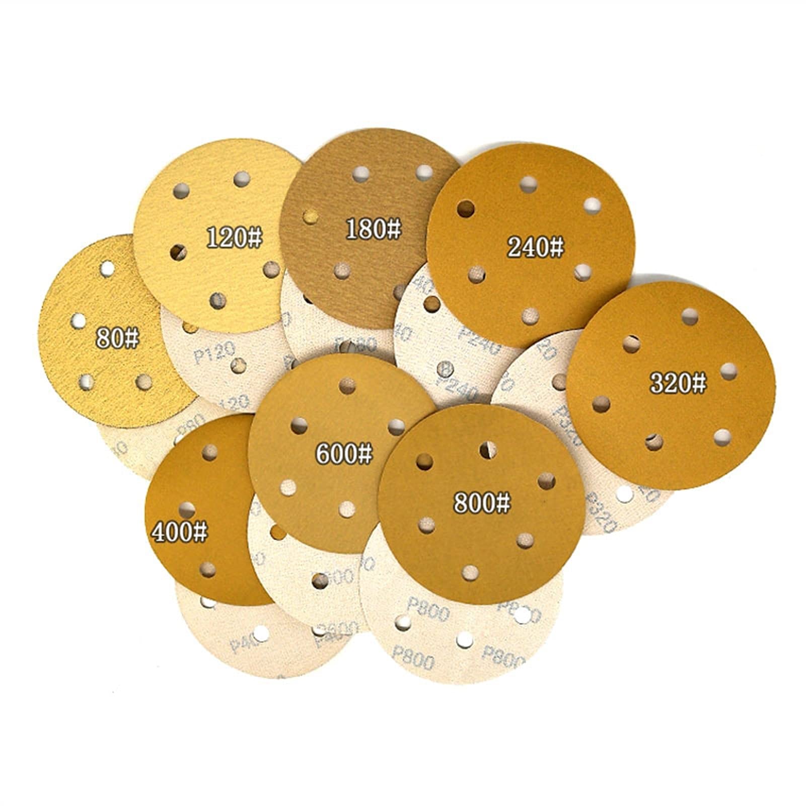 Papel de lija de lijadora 100 piezas de gancho de 6 pulgadas de 6 pulgadas y papel de lija de bucle Discos abrasivos de 60 a 1000 gramos de óxido de aluminio para lijar de metal y metal (Grit : 320)