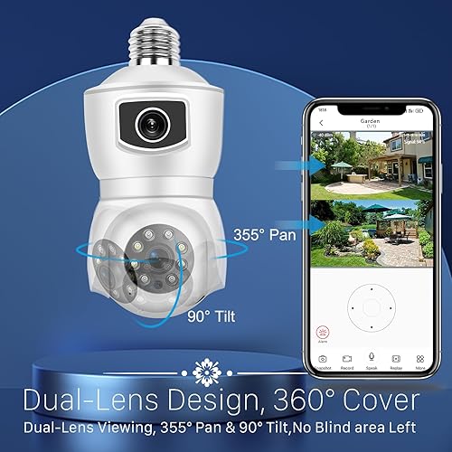 Miniatura 7 de TIENCIY Cámara de seguridad con inclinación panorámica, cámara de doble lente Pro HD 2K, cámara tipo bala, cámara IP inalámbrica Wi-Fi, cámaras CCTV