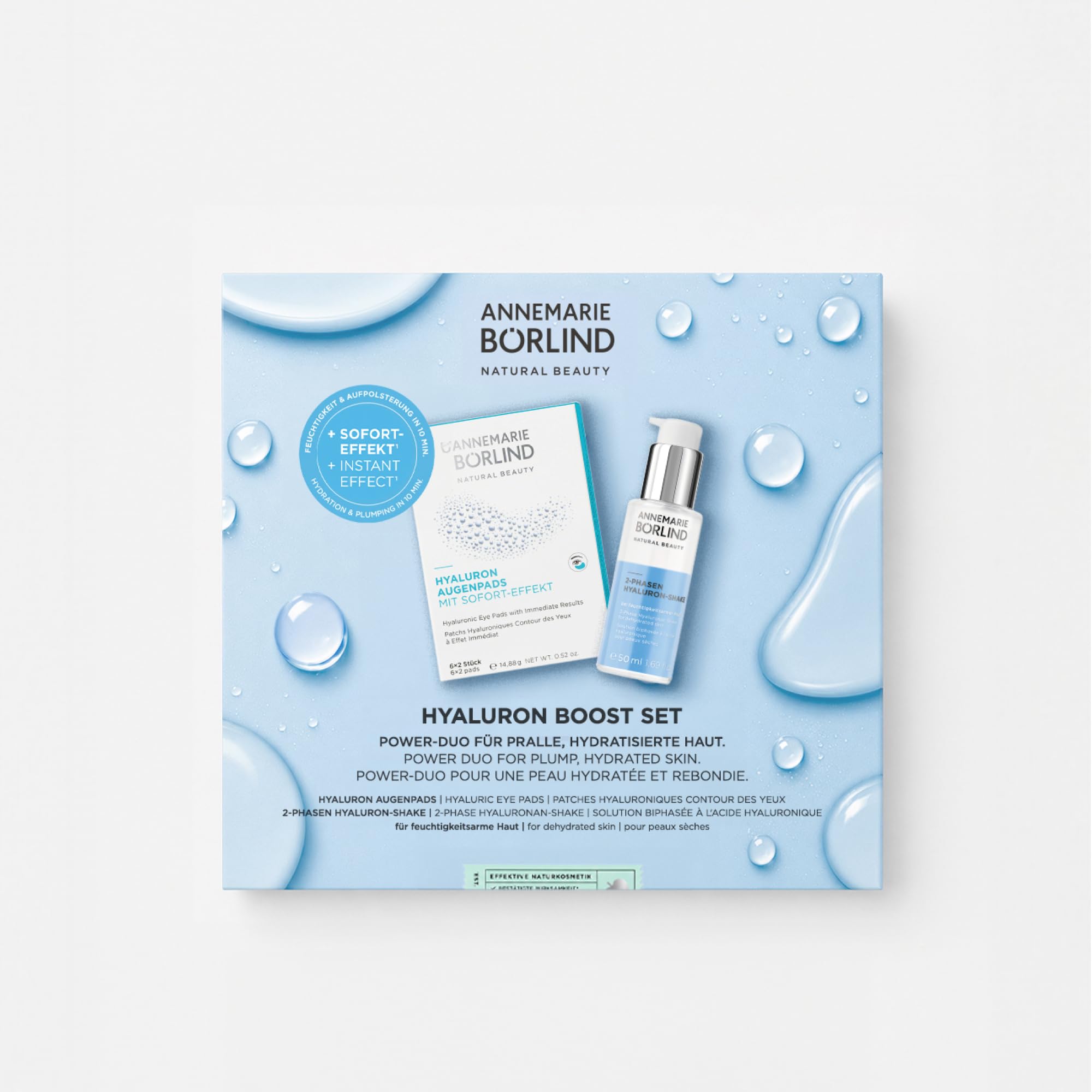 ANNEMARIE BÖRLIND Hyaluron Boost Set Hyaluronshake 50ml + Augenpads 12Stk.