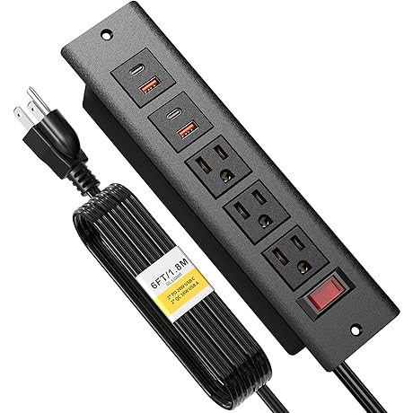 Flush Mount Recessed Outlet with USB C & Surge Protection | Kungfuking