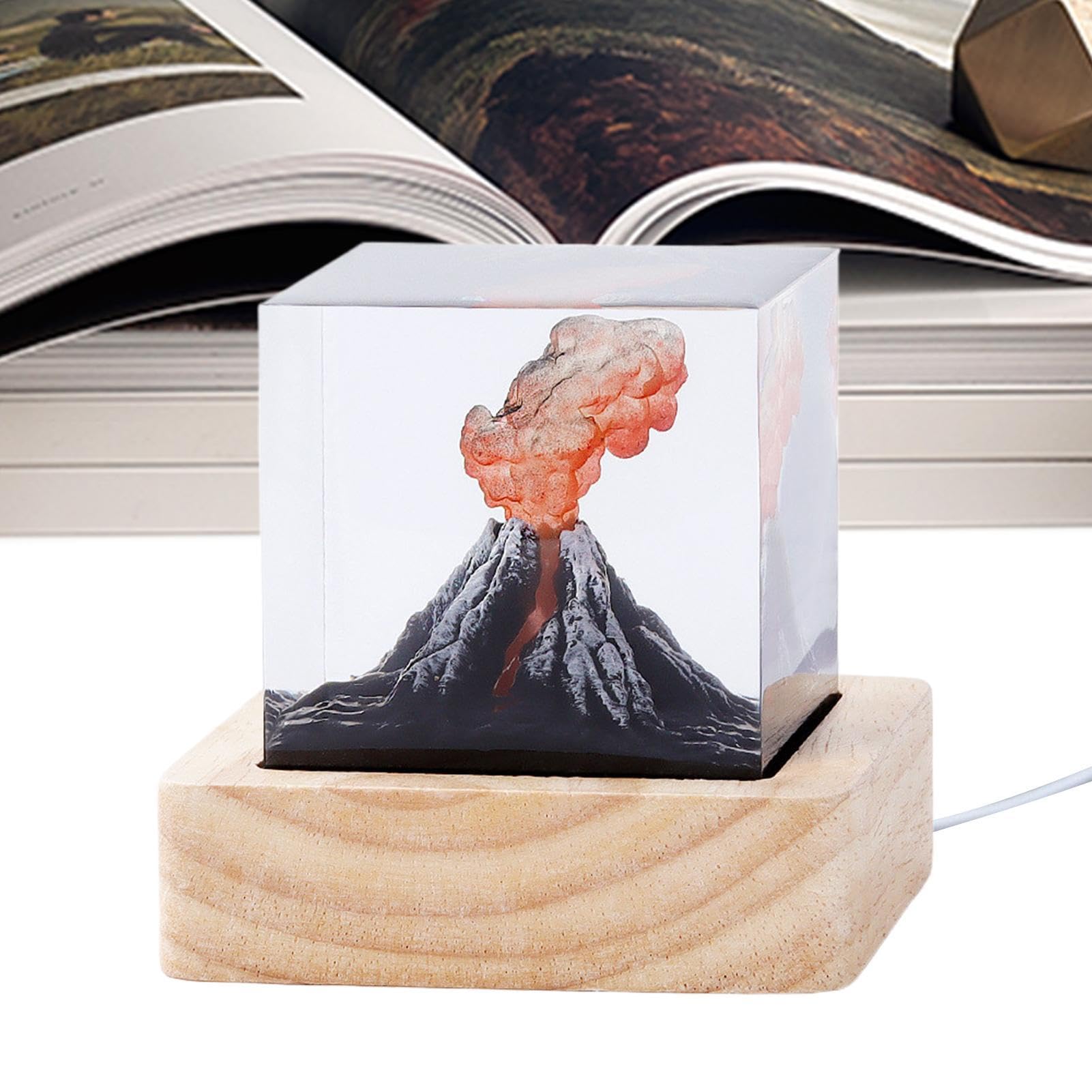 Lampe en résine style volcan réaliste avec alimentation USB intégrée - 8