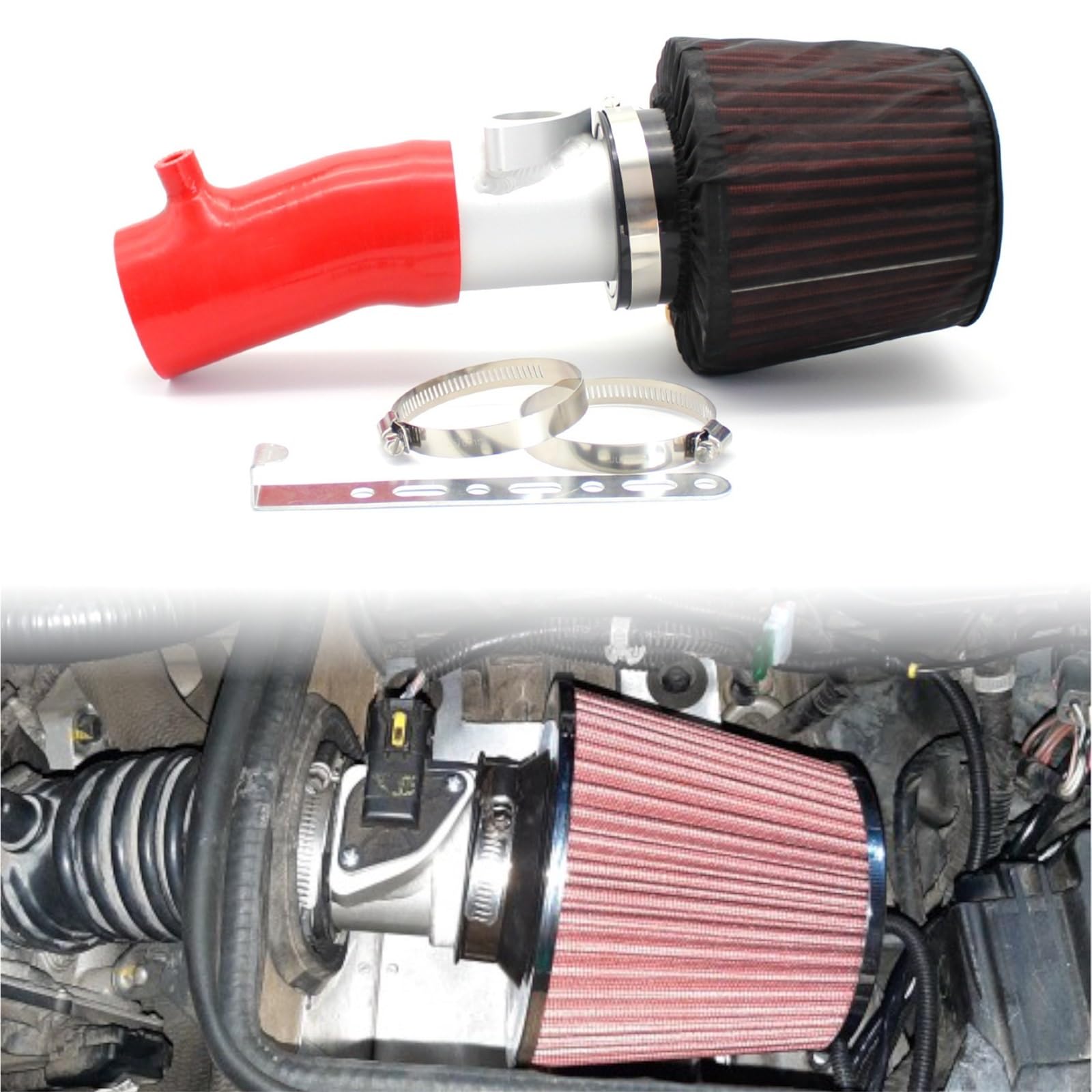wlot powietrza do samochodu Pasuje do Mazdy 3 6 CX-4 Axela 1.5L Atenza 2.0L Zestaw filtrów dolotu powietrza samochodu(2.5L-76-BK)