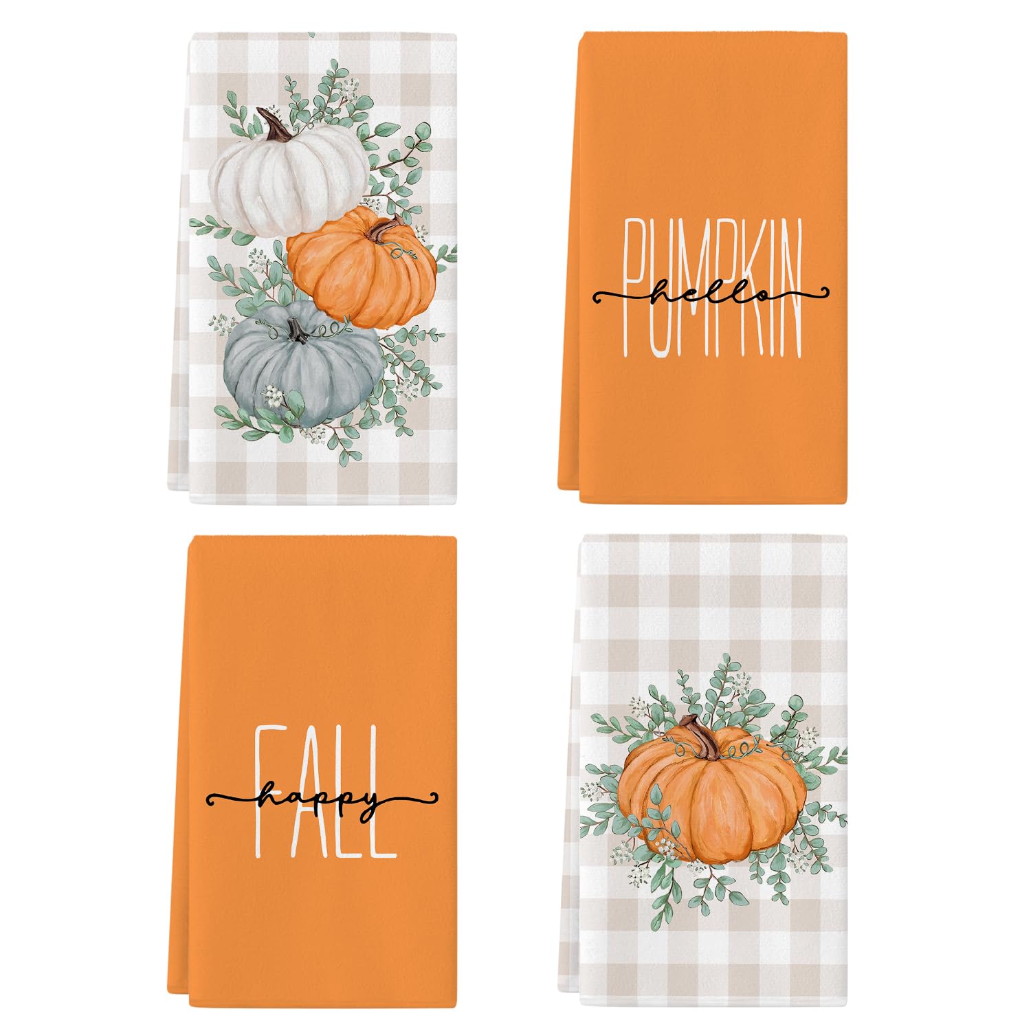 Arquiel Torchons De Cuisine Lot De 4, Épouvantail Citrouille D'automne Essuie Main Absorbante 100% Coton Torchon Vaisselle Saisonnier Cadeaux Pour Arquiel Torchons De Cuisine Lot De 4, Épouvantail Citrouille D'automne Essuie Main Absorbante 100% Coton Torchon Vaisselle Saisonnier Cadeaux Pour