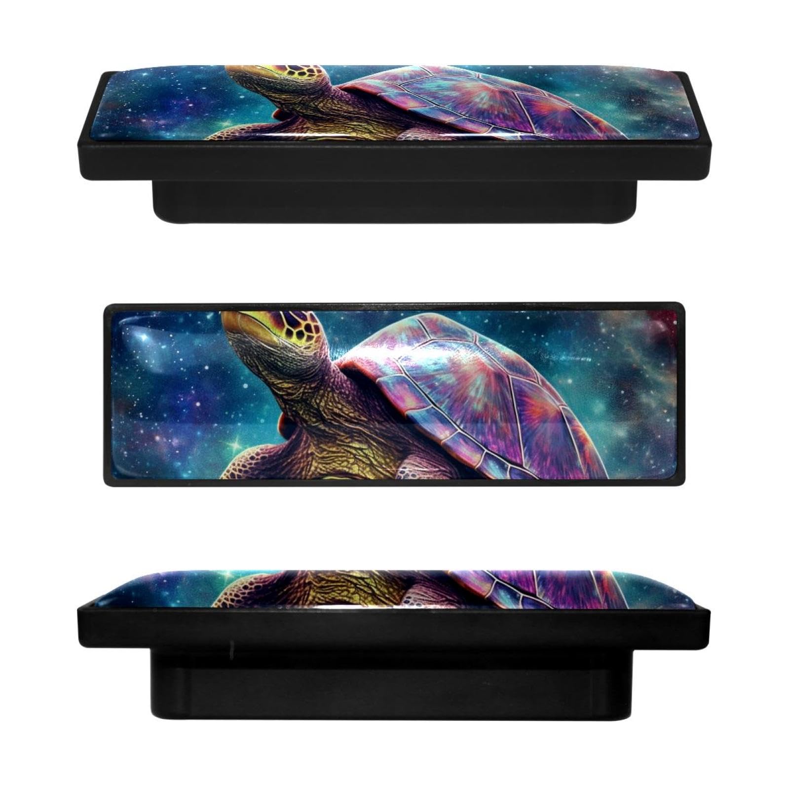 Boutons de placard de cuisine rectangulaires tortue galaxie lot de 4 pour meuble de chambre
