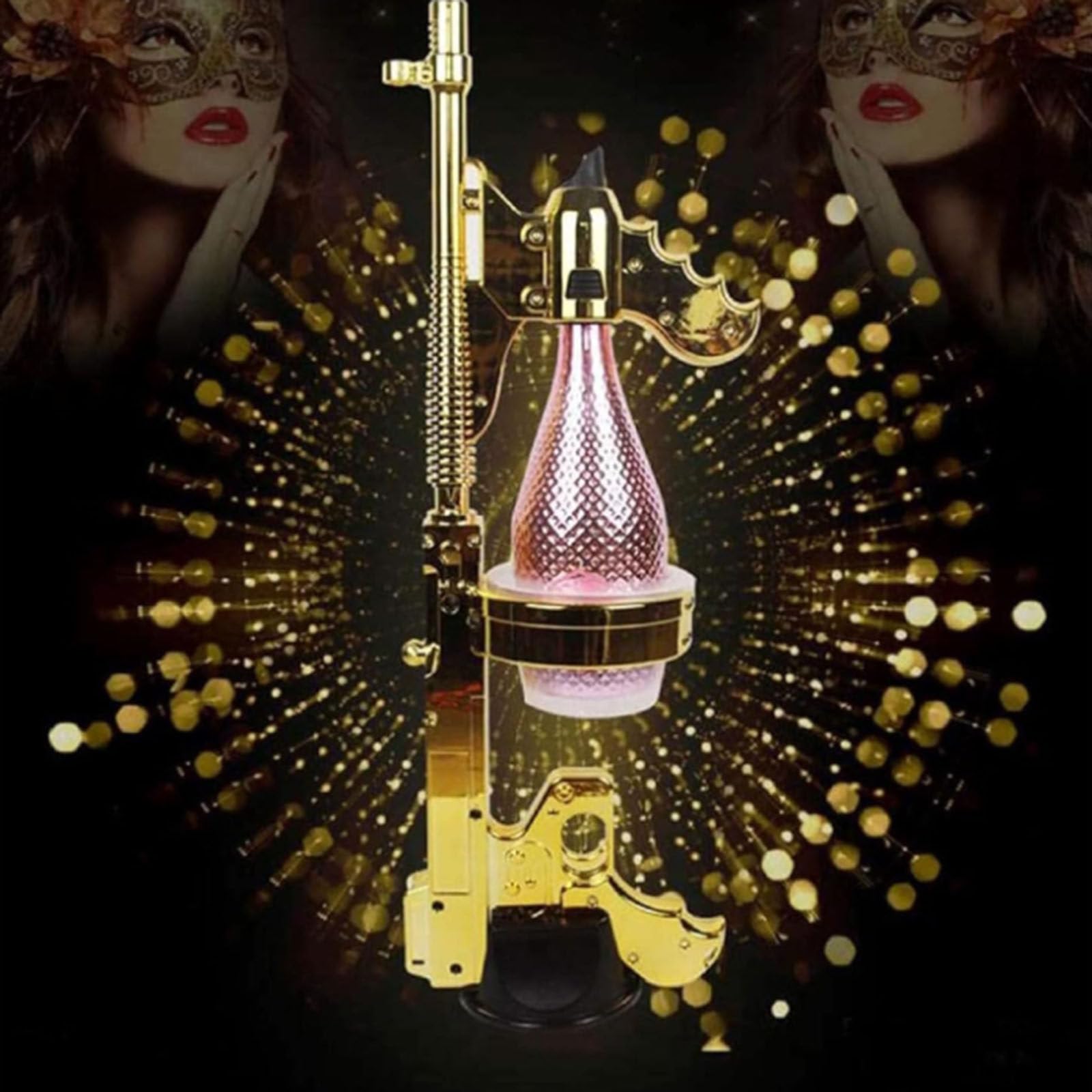 Pistola Spara Champagne, Pistola A Spruzzo Per Birra/Spruzzatore Di Calibro Regolabile Per Festa/Club/Bar/Pub/Festival/Compleanno/Matrimonio/Natale/Arredo D'Atmosfera Da Bar,Yellow