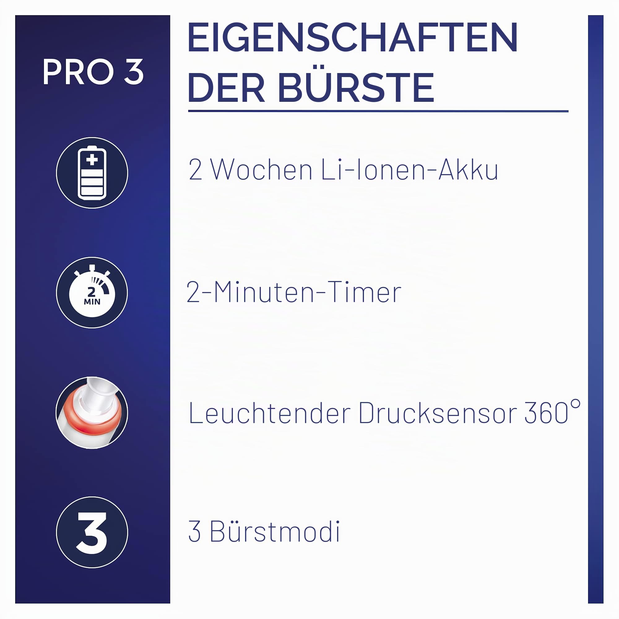 Oral-B Pro 3 3900 Elektrische Zahnbürste, 2 Stück, mit 2 wiederaufladbaren Griffen, Braun-Technologie, 2 Ersatzköpfe, sichtbarer Drucksensor, Rosa/Schwarz