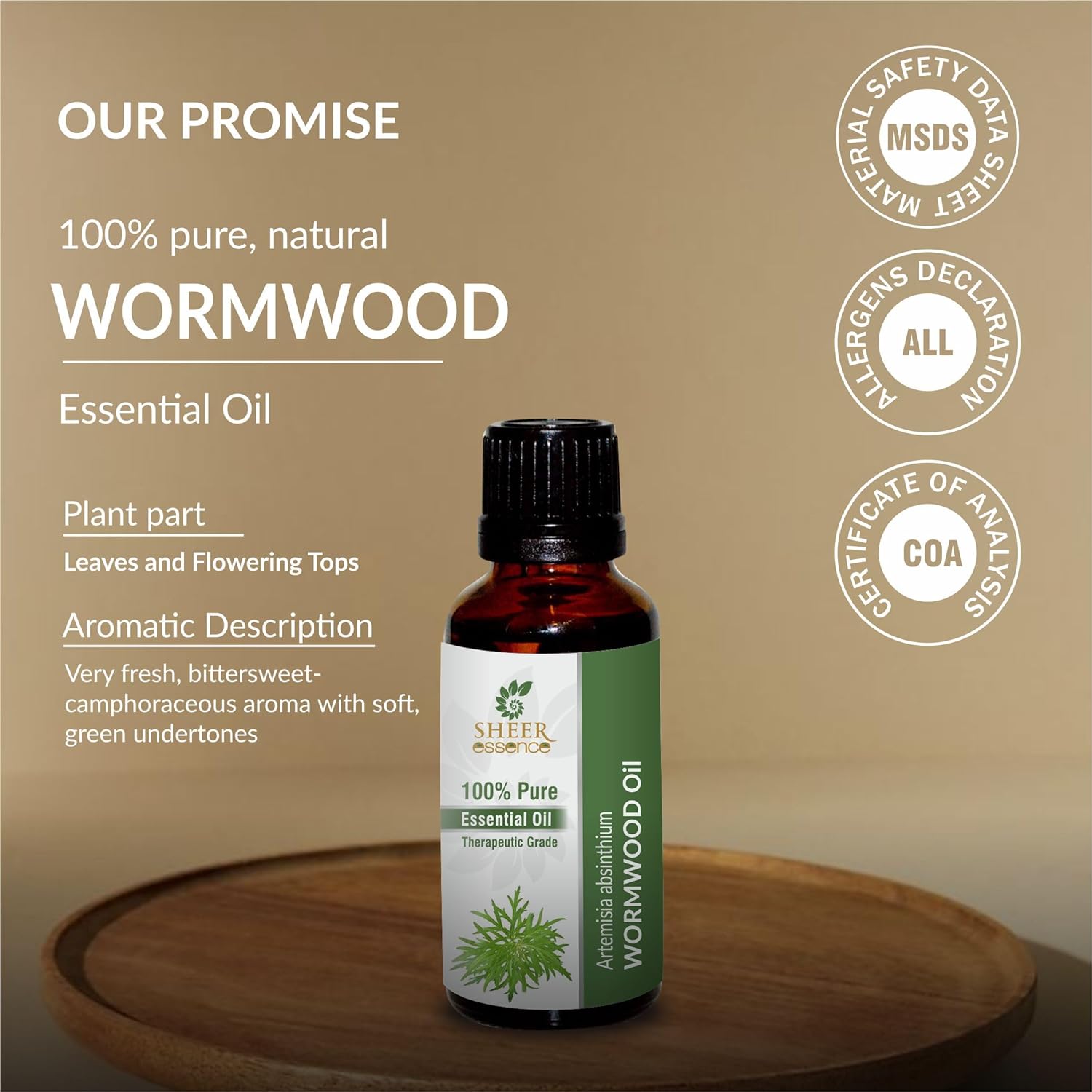 Wormwood Oil (Artemisia Absinthium) Essential Oil 100% Pure Natural Undiluted Uncut Therapeutic Grade Oil 0.51 Fl.OZ - Image 3