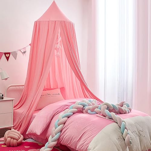 Vista 34 de KOGITI Toldo de cama para niñas, toldo suave y liso para decoración de la habitación de las niñas, castillo de princesa, ropa de cama de mosquitera