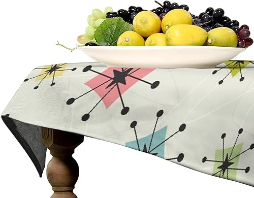 Miniatura 1220 de Mantel floral hippie, diseño retro de los años 70, naranja, rosa, azul, floral, bohemio, estampado estético de margaritas, para fiesta, picnic