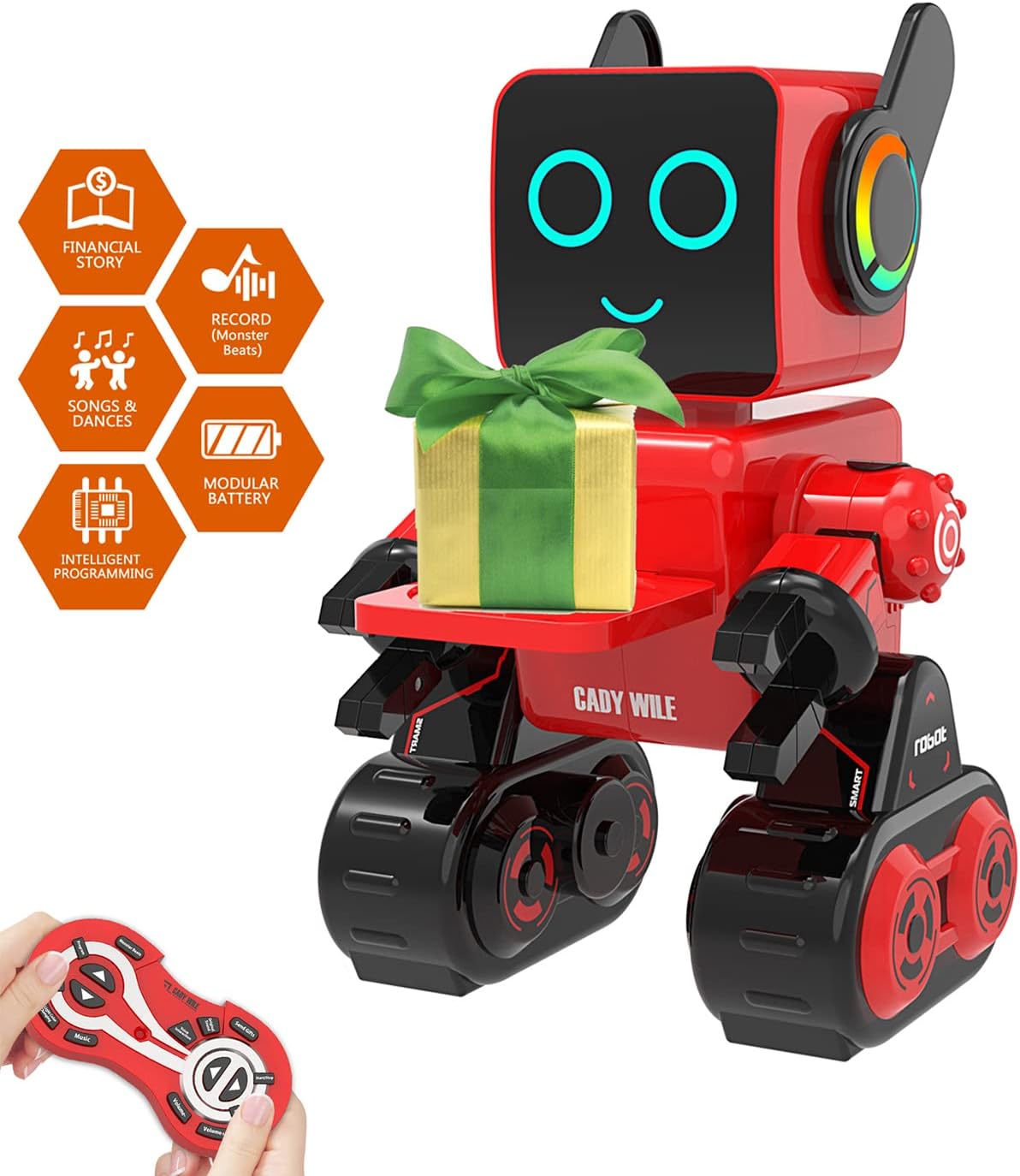 okk Robot Toy for Kids, Smart RC Robot Kit with Touch and Sound Control Robotics Intelligent Programmable Smart Robots with Walking, Dancing, Singing, Talking, Transfering Items for Boys Girls (Red)