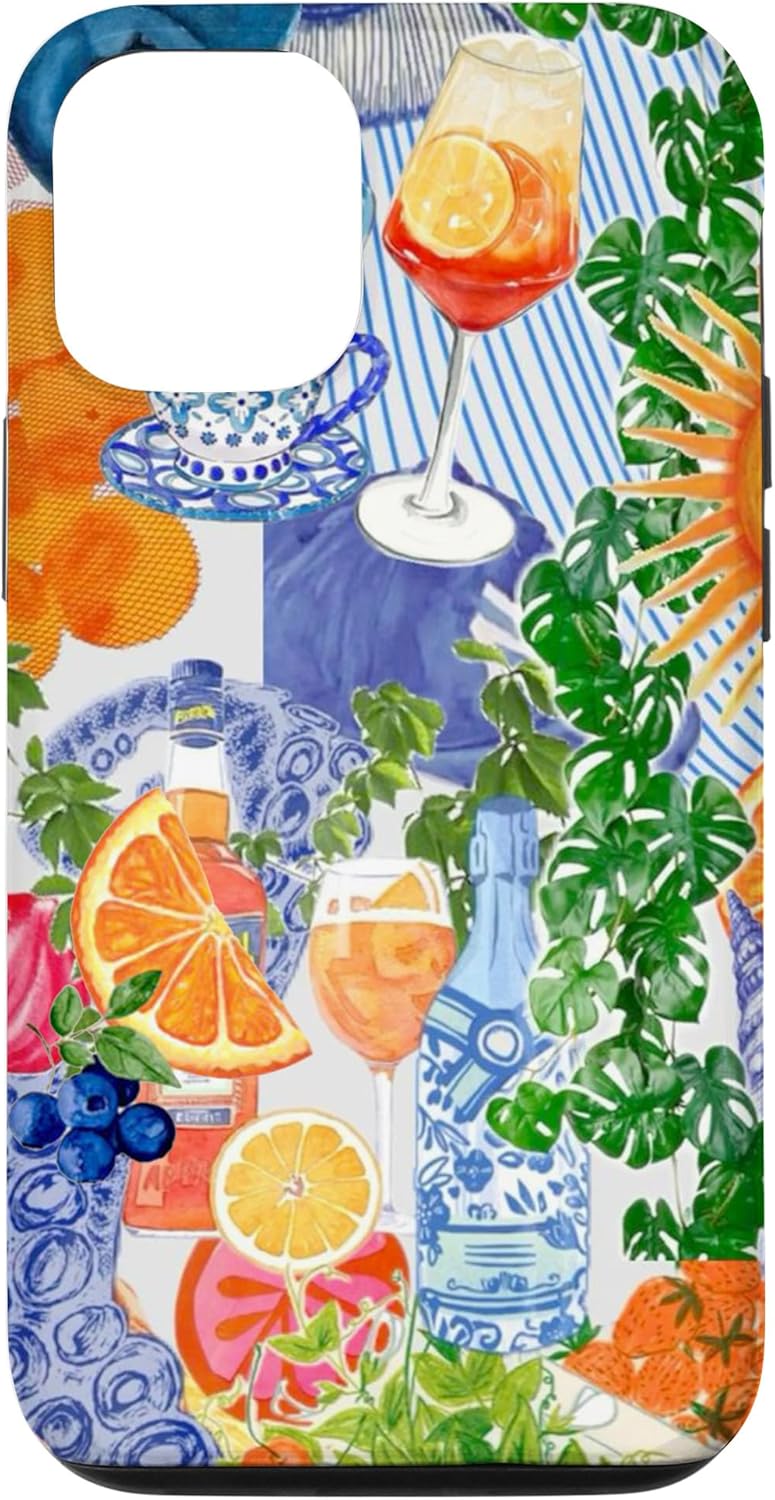 Coastal Summer Italian Mosaic European Preppy Citrus & Berry Case for iPhone 12/12 Pro