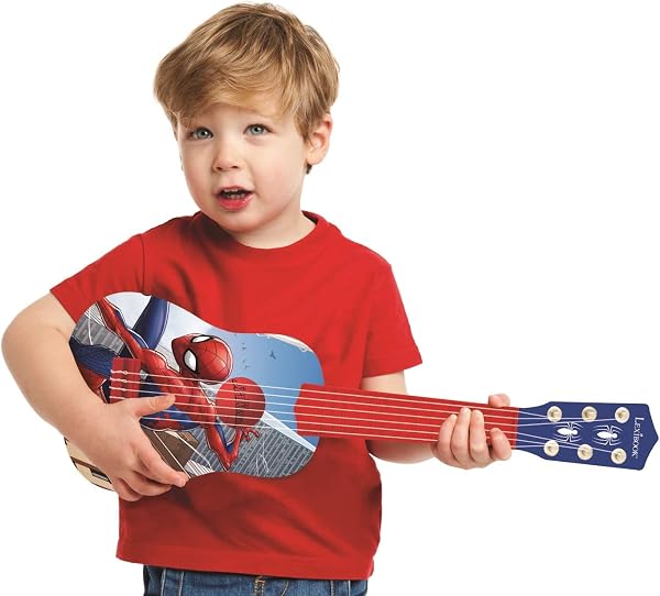 Lexibook, Spider-Man, My First Guitar for children, 6 nylon strings, 21" long, guide included, blue/red, K200SP - 4