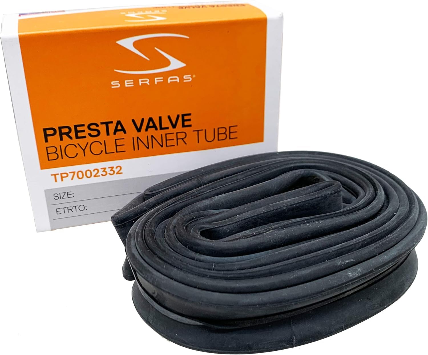SERFAS 762941 Bicycle Tube, 1.1 x 0.6 inches (29 x 1.75/2.35 mm), Presta Style 1.9 inches (48 mm)