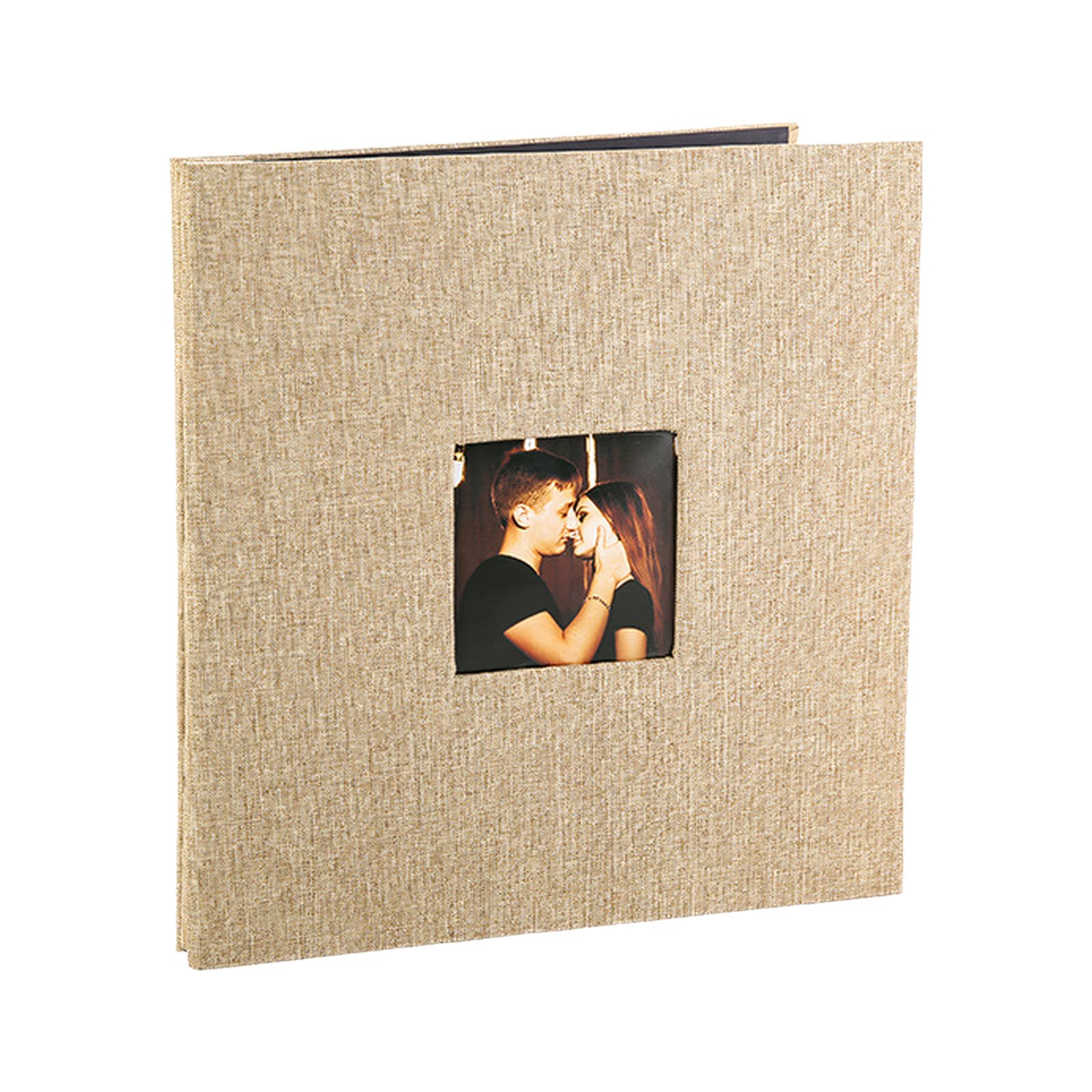 hogtnd Scrapbook Album with Linen Cover, Plastic Film and Self-Adhesive Photo for Shop Window to Capture Special Moments Self-Adhesive Scrapbook