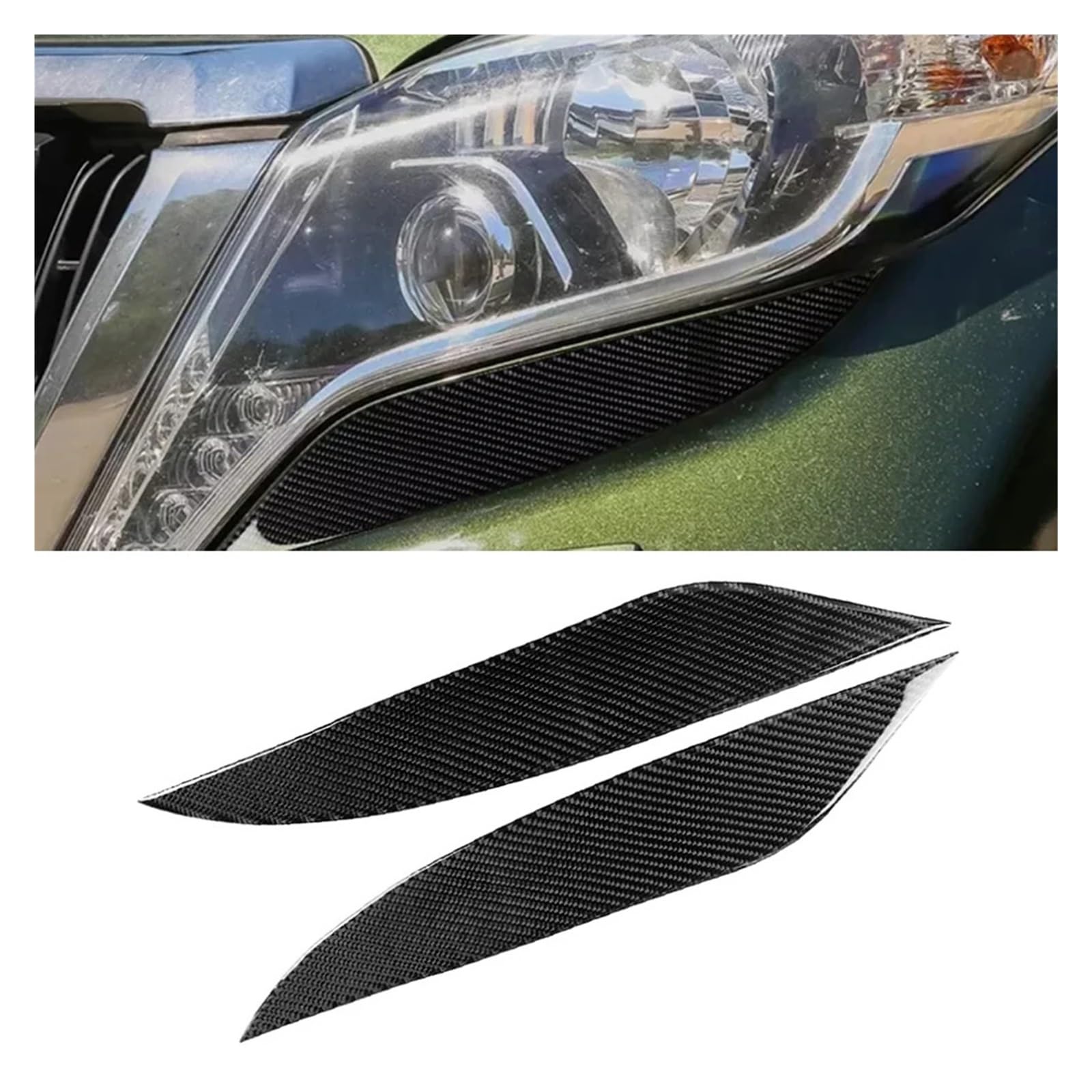 Naklejka na przedni reflektor i powieki, Compatible With Toyoty i Land Cruisera Prado 2014-2017 Nakładka na brwi reflektora