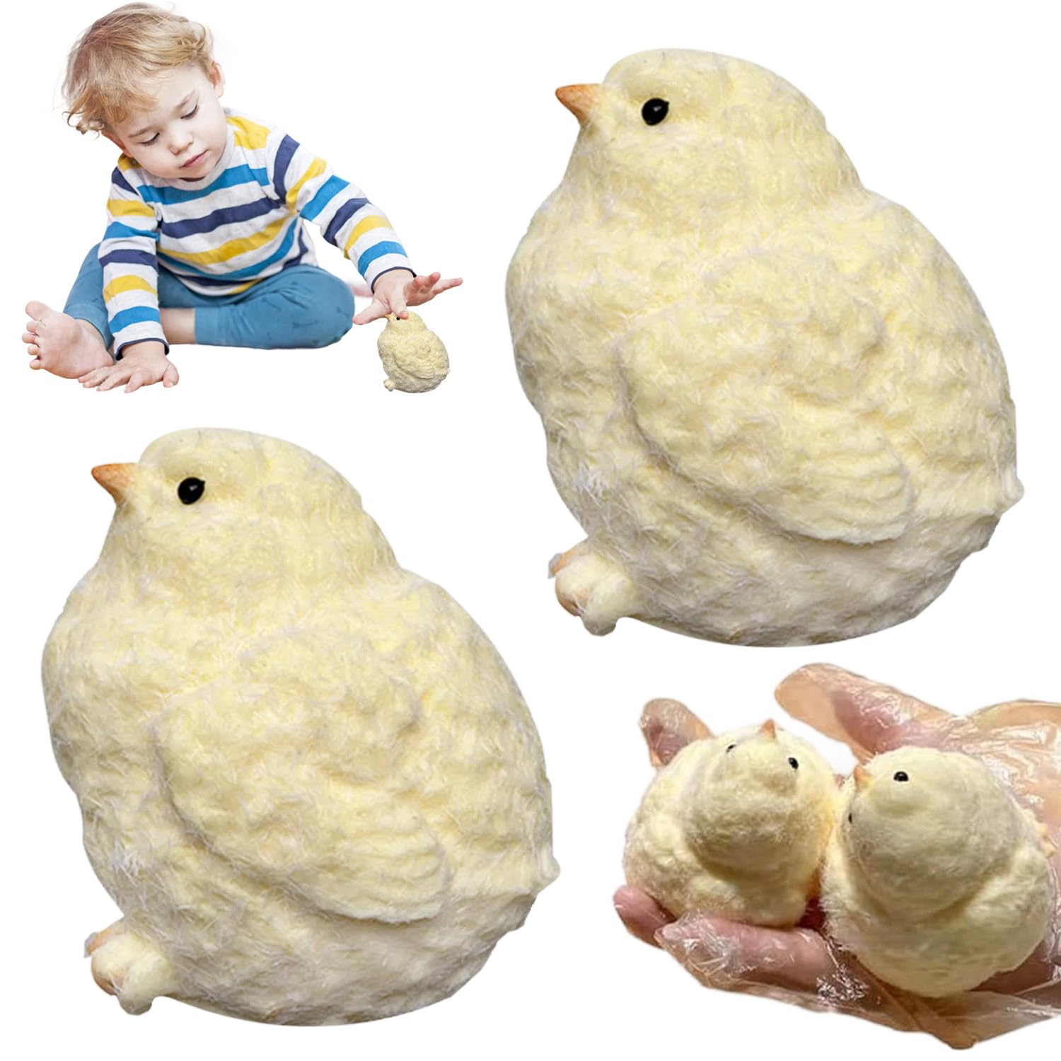 2 Pcs Taba Squishy, Handmade Squeezing Rebound Stress Relief Toys, Ultra-Soft Squishy Chicken Fidget Toys for Anxiety & Relaxation Suitable for Kids Teenage