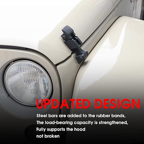 Vista 20 de Pestillos de capó TJ OEM, kit original de fábrica para accesorios Jeep Wrangler TJ 1997-2006, 1 par, negro