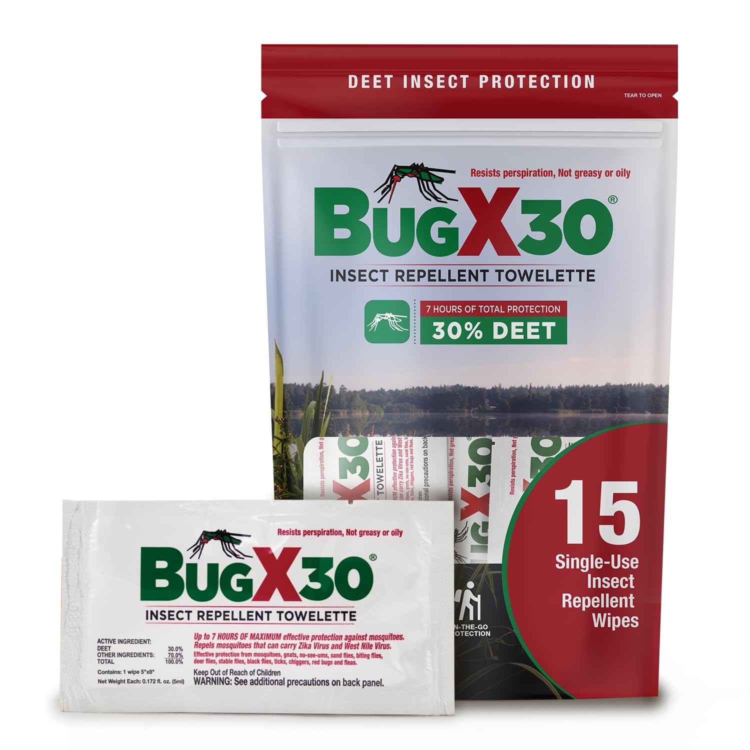 CoreTex Bug X 30 Insect Repellent Wipes